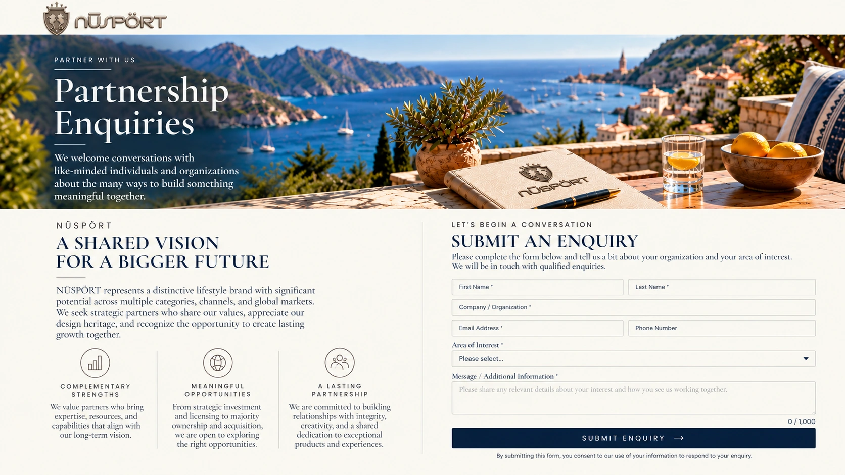 NŪSPÖRT — PARTNERSHIP ENQUIRIES editorial presentation